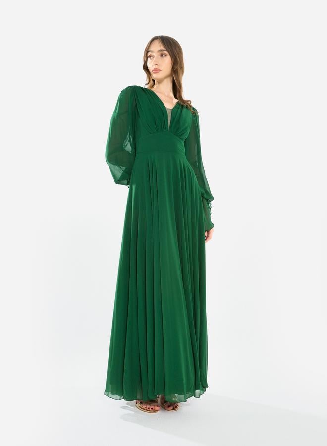 House of Moda Women Pleated Chiffon Maxi Dress - Image 3